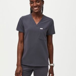 XS Figs Catarina™ One-Pocket Scrub Top - Charcoal